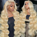 MARUOL 38 Inch 613 13x6 Lace Front Wig Human Hair Blonde Wig Body Wave HD Transparent Lace Frontal Wigs for Black Women 180% Den