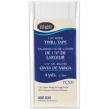 Wrights 117300030 Twill Tape, White, 4Yard