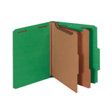 Office Depot Classification Folders, 2 1/2in. Expansion, Letter Size, 2 Dividers, Light Green, Pack of 5, OM01742