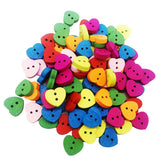 Ecomistiq 100Pcs Mixed HeartShape Wood Buttons 2Hole Scrapbook Craft Decoration 13 X 15Mm|Buttons|Haberdashery|Sewing|Craft Ma