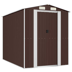 'Vidaxl Galvanized Steel Garden Shed - Durable, Spacious Outdoor Storage Solution For Garden Tools And Equipment - Ventilated, Easy Access
