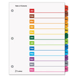 Cardinal 60318 Traditional OneStep Index System 12 Tab JanDec Letter Multicolor 12/Set