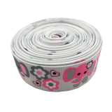 MMvolesy 10 Yards 7/8 (22mm) Pink and Grey Baby Elephant Pattern Animals Printed Grosgrain Ribbons for DIY Handmade Materials.fo