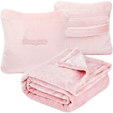 Travel Blanket Pillow, Premium 2 In 1 Flannel Airplane Blanket Compact For Travel,Office, Home,Travel Essentials Accessories For