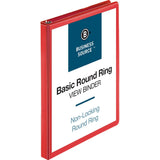 Business Source 09965 View Binder, Round Ring, .5Inch , Red