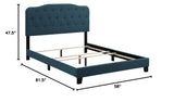 CasaFoyer Amelia Full Bed | Luxurious Chic Design | Polyester Upholstery | Button-Tufted Headboard | Solid Wood Construction | Non-Marking Wood Legs | Maximum Support | Elegant Curves | Opulent Appearance