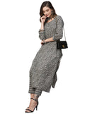 Gosriki Women'S Cotton Blend Straight Printed Kurta With Pant (Yami Black-Nw-Gs_L_Black_Large),Black,,B0C5JR79M9