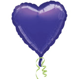 Anagram International Heart Flat Foil Balloon, Standard, Metallic Purple