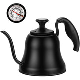 Chefbar Tea Kettle with Thermometer Stovetop Gooseneck Kettle 28oz 0.8L Pour Over Coffee Pot, Matte Black Camping Home Kitchen W