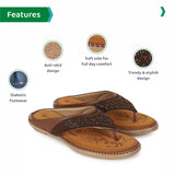 Ortho Joy Doctor Slipper For Women Fancy || Orthopedic Women'S Slipper || Comfortable Slippers For Women,Dark Brown,10,B0C3XJ1P7H