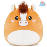 Athionsu 12 Inch Horse Plush Pillow Soft & Cuddly Stuffed Horse Soft Squishy Birthday for Toddler Kids Boys and Girls