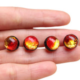 20pcs 12mm Red Orange Color Luminous Lampwork Glass Beads Foil Handmde Glow in The Dark Loose Bead Round for Jewelry Bracelet Ne