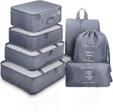 Hub For Choice 7Pcs Set Travel Organizer Packing Cubes Lightweight Travel Luggage Organizers With Laundry Bag Or Toiletry Bag La