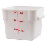 Winco Square Storage Container, 6-Quart, White