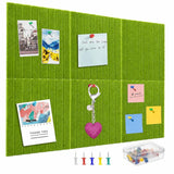 QUIET CANVAS Acoustic Wall Slat Pinboard, 1x1ft, Pack 6, 50 PushPins Green
