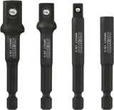 NEIKO 00244A Impact Socket Adapter and Magnetic Bit Holder Set | 4-Piece Set | 1/4-Inch Hex Shank with 1/4, 3/8, 1/2-Inch Drives