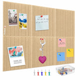 QUIET CANVAS Acoustic Wall Slat Pinboard, 1x1ft, Pack 6, 50 PushPins Sand