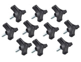10PCS 1/4 20 Male Thread Wing Nut Knob 2 inch Diameter with 2 inch Long Threaded Post for Lawn Mower, Woodworking Tools & Jigs, 