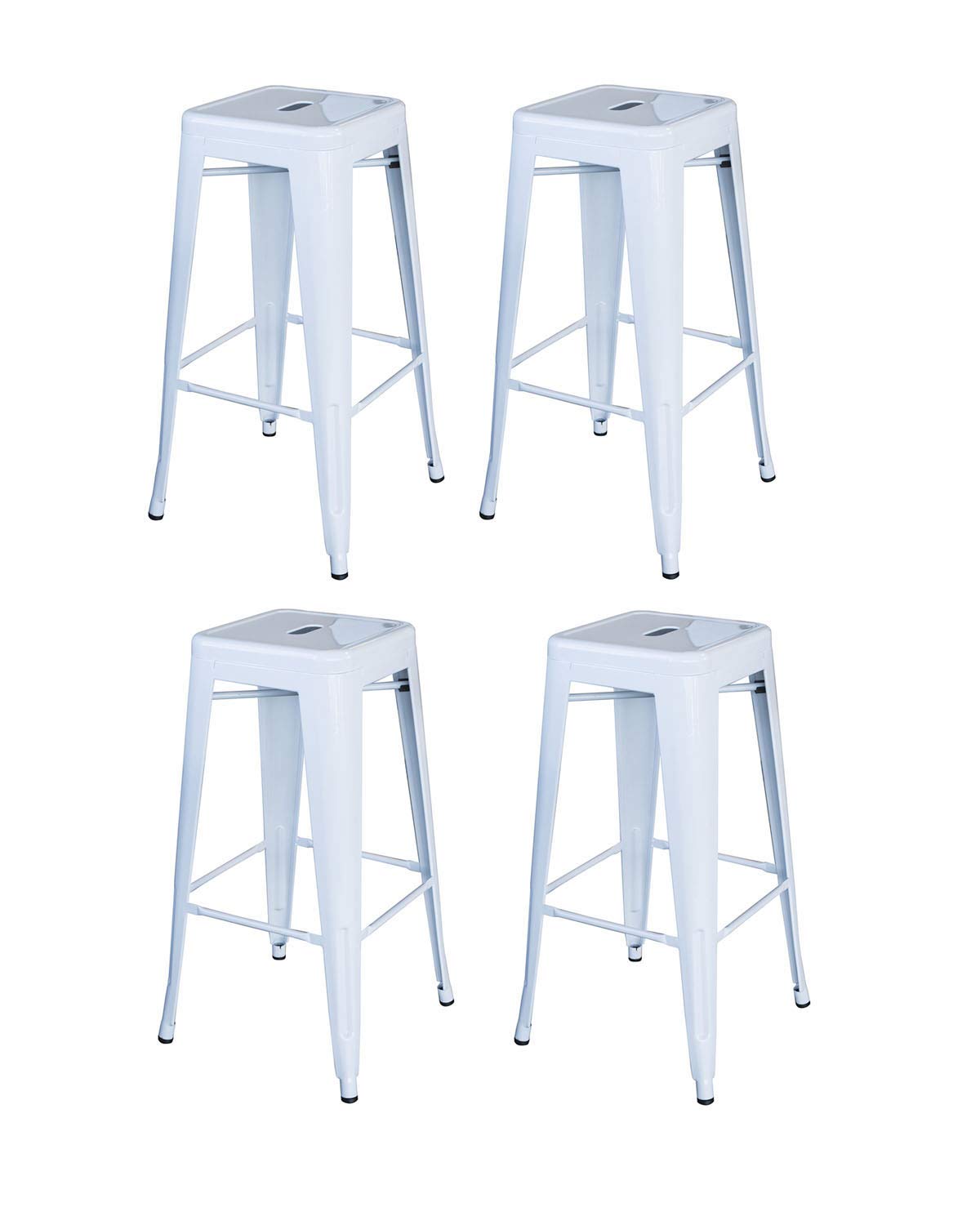 Amerihome Bs030Wset Loft White 30 In. Metal Bar Stool 4 Piece