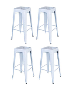 Amerihome Bs030Wset Loft White 30 In. Metal Bar Stool 4 Piece