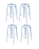 Amerihome Bs030Wset Loft White 30 In. Metal Bar Stool 4 Piece
