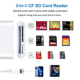 SD CF Card Reader Compatible with iPhone/iPad SD CF Micro SD/TF Memory Card Reader Adapter Digital Trail Game Camera Accessories