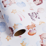 Aimyoo Baby Shower Wrapping Paper Roll 17 Inch x 16.4 Feet Cute Animal with Hello Baby Letter Design Perfect for Boys Girls,