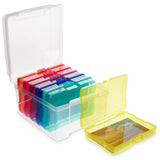 Paper Junkie 4 x 6 Inch Photo Storage Box with 6 Inner Cases - Plastic Box for Stickers, Crafts, Seeds, Art Supplies, Craft Orga