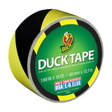 Duck Brand 283972 Printed Duct Tape, Single Roll, Black/Yellow Stripes