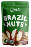 Food to Live - Dry Roasted Brazil Nuts with Himalayan Salt, 1 Pound - Oven Roasted, Lightly Salted, No Oil Added, Whole. Vegan, 