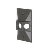 HubbellBell 51892 Three Hole Weatherproof Cover Rectangular Cluster, Bronze