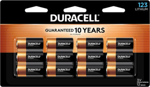 Duracell Cr123A 3V Lithium Battery, 12 Count Pack, 123 3 Volt High Power Lithium Battery, Long-Lasting For Home Safety And Secur