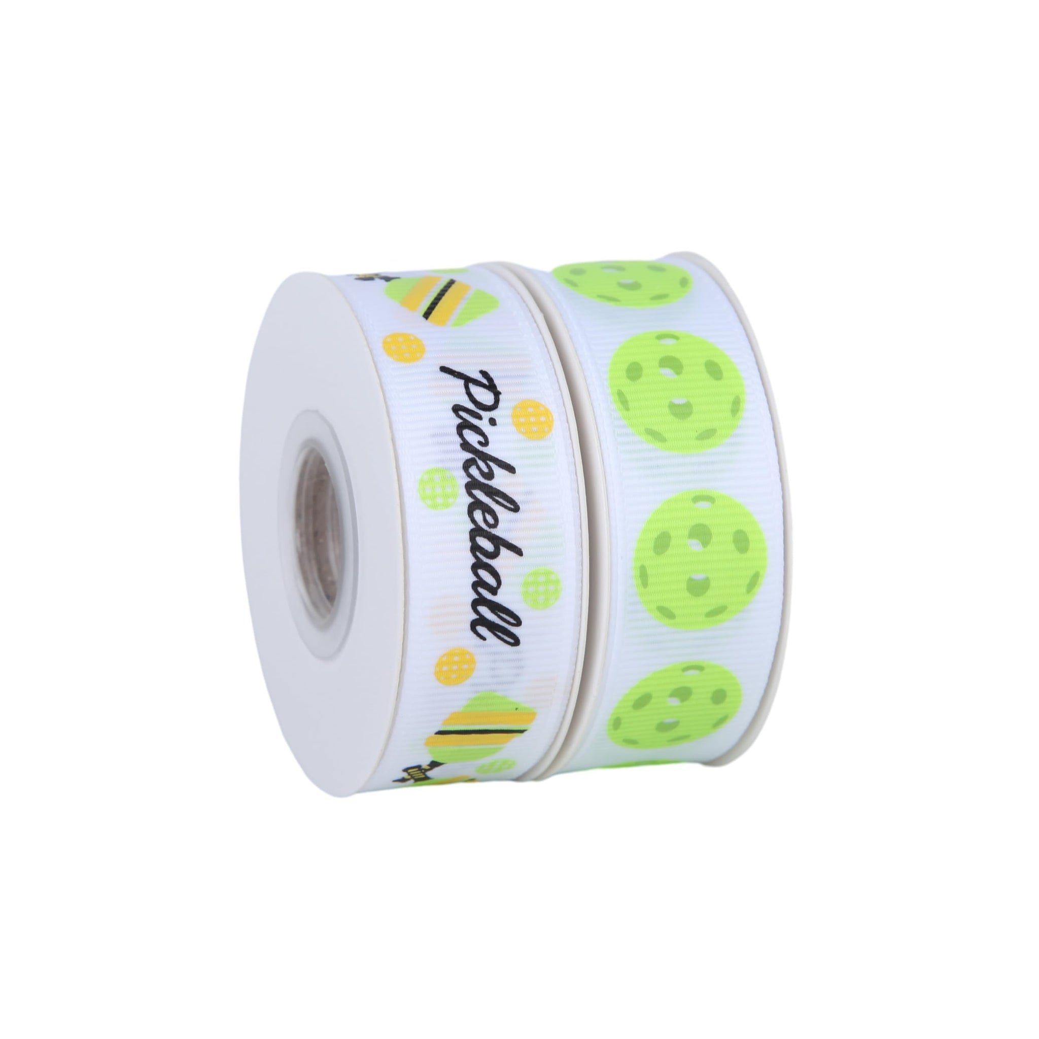 Meseey 2 Rolls 20 Yards Sport Ball Ribbon 3/4Inch Fabric Ribbons for Wreath Gift Wrapping Sport Team Party Decor (Pickleball)