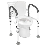 Vaunn Deluxe Folding Safety Toilet Rail, Adjustable and Foldable Toilet Safety Frame, Bathroom Handrail Assist Grab Bar Handle, 