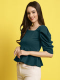 Preneum Women'S Solid Regular Fit Top & Tunic (Valentino-Airforce-839- Airforce Xl)