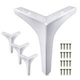GOSCHE Metal Furniture Legs 7 Inch, Chrome Polished Silver Sofa Legs Set of 4, Modern Style Replacement Triangle Legs for Dresse