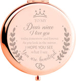 Soulpetals Niece Gifts Compact Mirror for Niece from Aunt to My Niece Makeup Mirror Birthday Gifts for Niece from Auntie Uncle G