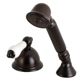 Kingston Brass Ksk3355Pltr Vintage Deck Mount Hand Shower With Diverter For Roman Tub Faucet, 3.44 X 5.63 X 8.06, Oil Rubbed Bro