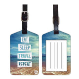 Nutcase Designer Luggage Travel Baggage Tags Single Tag With Name Card Inside Eat Sleep Travel Beach Repeat