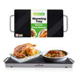 NutriChef Large Electric Warming Tray | 20 x 12 Hot Plate | Ideal for Buffets, Restaurants, Parties, & Home Dinners - Glass Top 