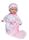 JC Toys La Baby Caucasian Baby Doll Set - 11 Inch Soft Baby Doll | Washable |Removable Pink Outfit w/ Hat & Blanket | For Childr