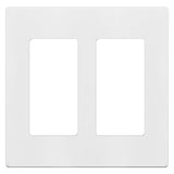 TG 2-Gang White Screwless Decorator Light Switch Outlet Wall Plate Cover