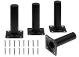 Seimneire 4pcs Furniture Legs, Black Metal Support Foot Heavy Duty Replacement Legs for Sofa TV Cabinet Coffee Table Bed Sideboa