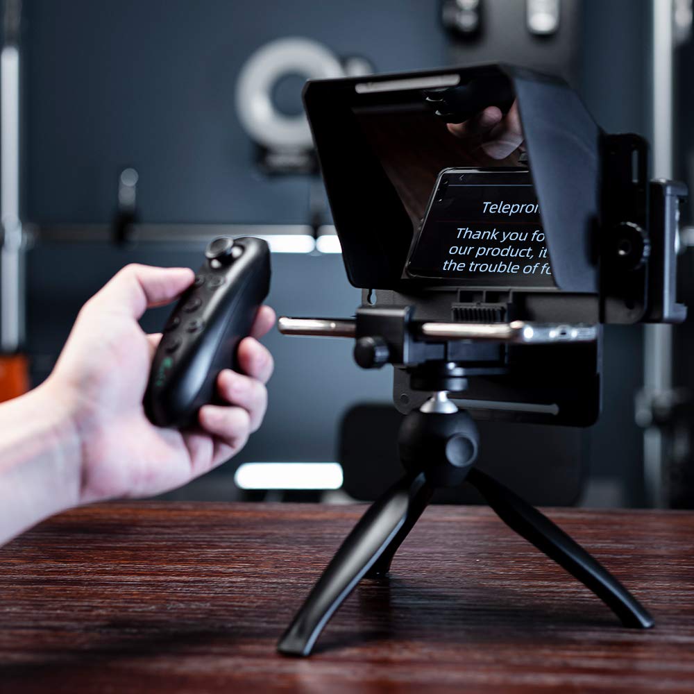 AMBITFUL Teleprompter Kit Portable Inscriber Mobile Phone Teleprompter Artifact Video with Remote Control for Phone and DSLR Rec