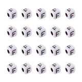 FASHEWELRY 200Pcs Cube White Acrylic Letter Beads 5x5x5mm Letter F Alphabet Beads for DIY Bracelet Necklace Jewelry Making