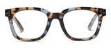 Peepers by PeeperSpecs Women's to The Max Square Light Blocking Reading Glasses, Blue Quartz, 49 + 3
