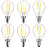 Energetic E12 Dimmable LED G16.5 Bulb 60 Watt 500 Lumens Candelabra for Chandeliers, Ceiling Fan, Vanity - Daylight 5000K Vintag