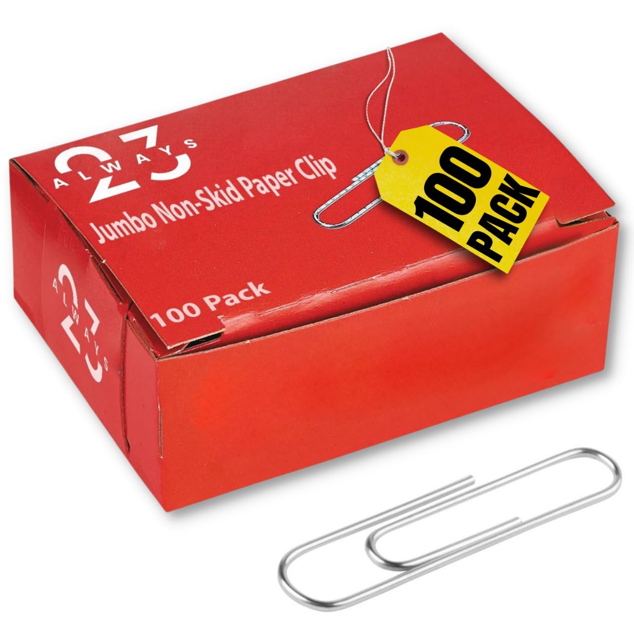 Always23 Paper Clips, Silver Paper Clips, 1 100 Pack