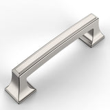 Amerdeco 10 Pack Brushed Satin Nickel Cabinet Pulls 3-3/4 Inch(96mm) Hole Center Cabinet Hardware Kitchen Cabinet Handles for Ba