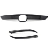 G-PLUS Carbon Fiber Front Bumper Lip Upper Grill Molding Trim Cover + 2Pcs Eyelid Cover Set, Compatible with Honda Accord 10th G
